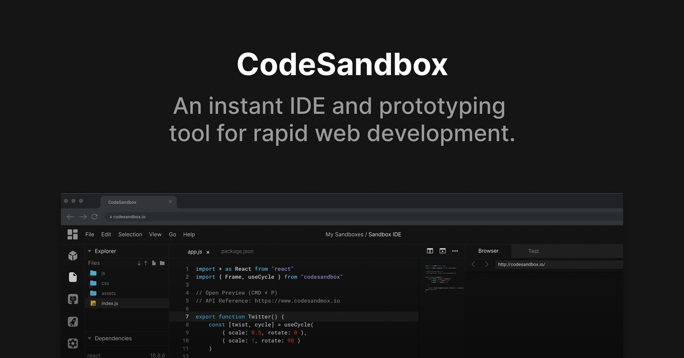 Cli examples. Codesandbox.