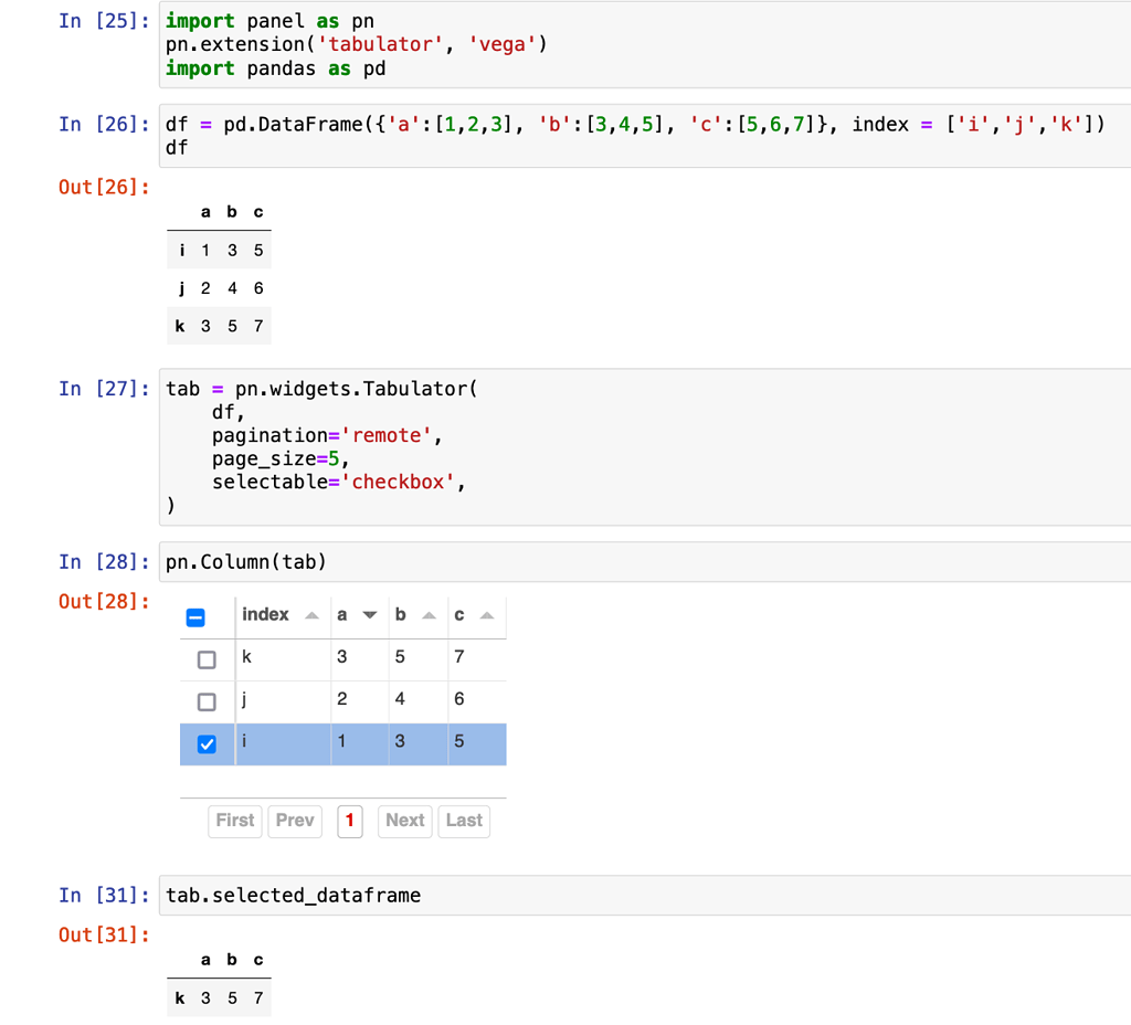 Tabulator selection problem after sorting - Panel - HoloViz Discourse
